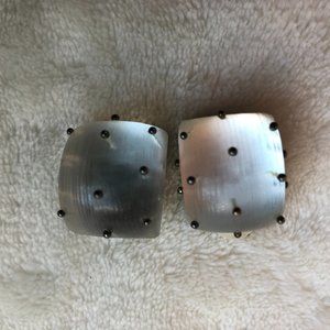 Alexis Bittar Clip-On Earrings Silver Statement